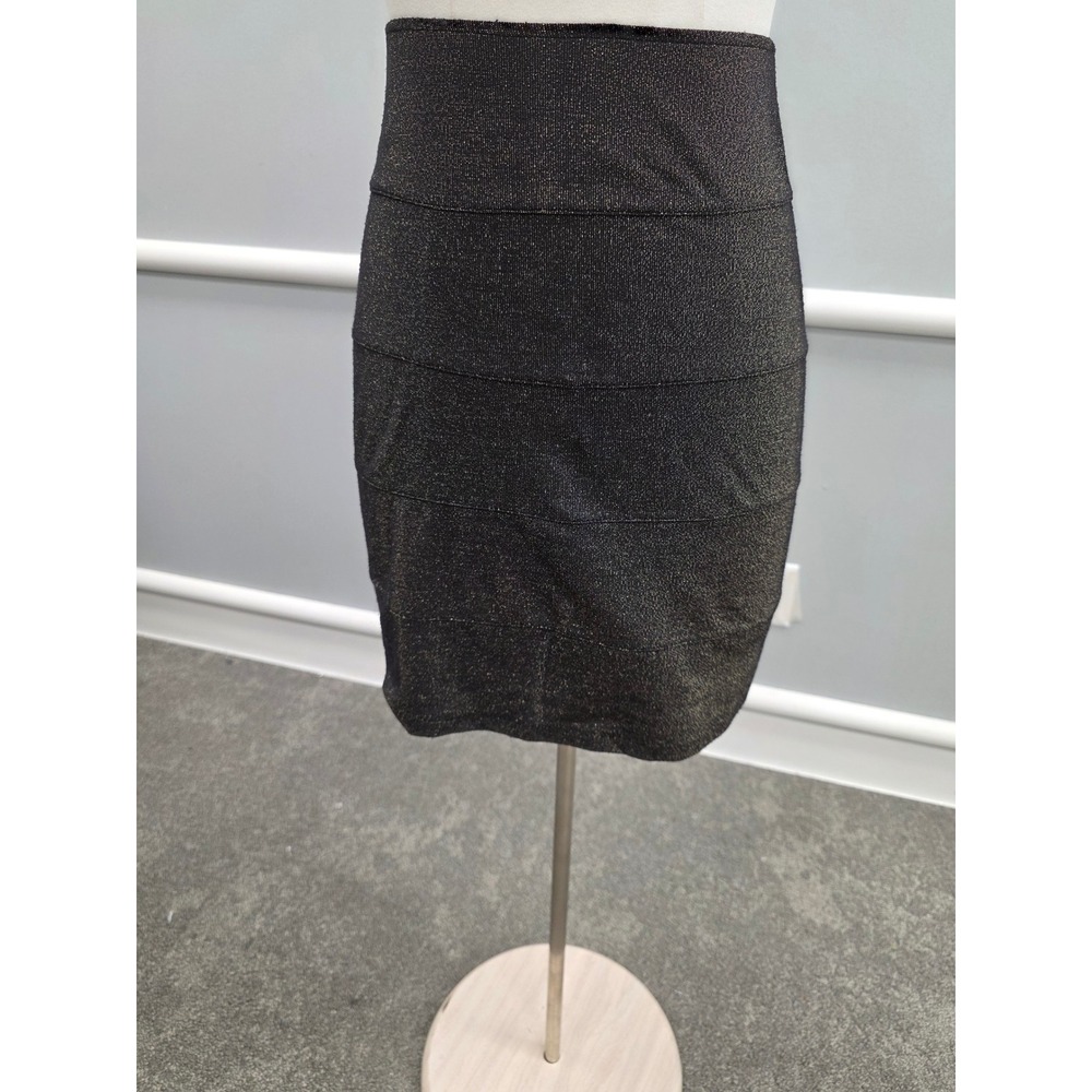Torrid Black Gold Metallic Bandage Mini Skirt Plus Size 3 High Waist Bodycon